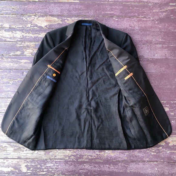 Paul Betenly Rocco Tuxedo Jacket Black 100% Wool Super 120s 38S - Picture 5 of 16